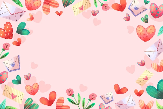 Free vector watercolor background for valentine's day celebration