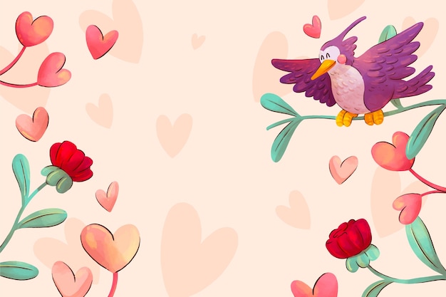 Free vector watercolor background for valentines day celebration