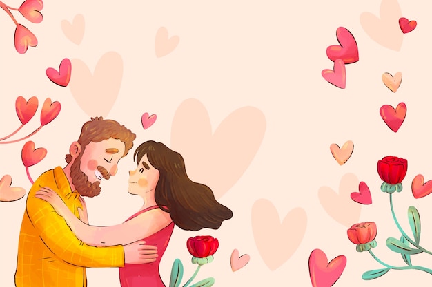 Watercolor background for valentines day celebration