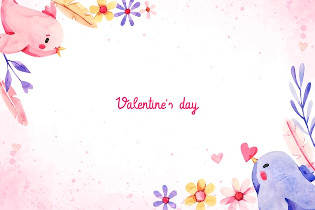 Watercolor background for valentines day celebration