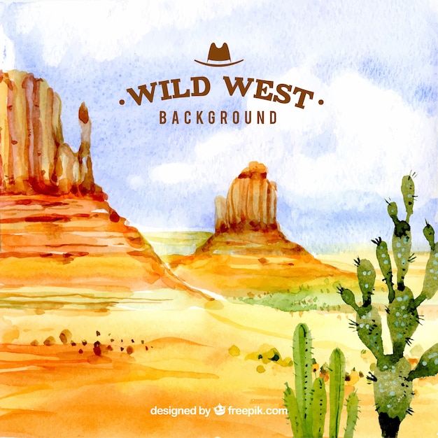 Free vector watercolor background of wild west