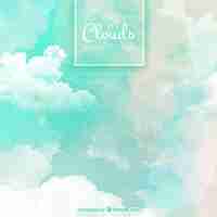 Free vector watercolor background with abstract clouds