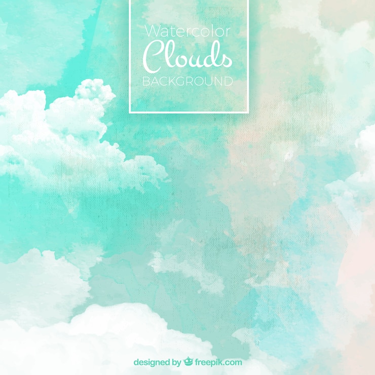 無料Vector 抽象的な雲と水彩画の背景