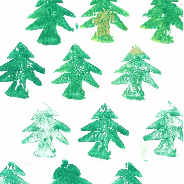 Free Vector watercolor background with christmas trees