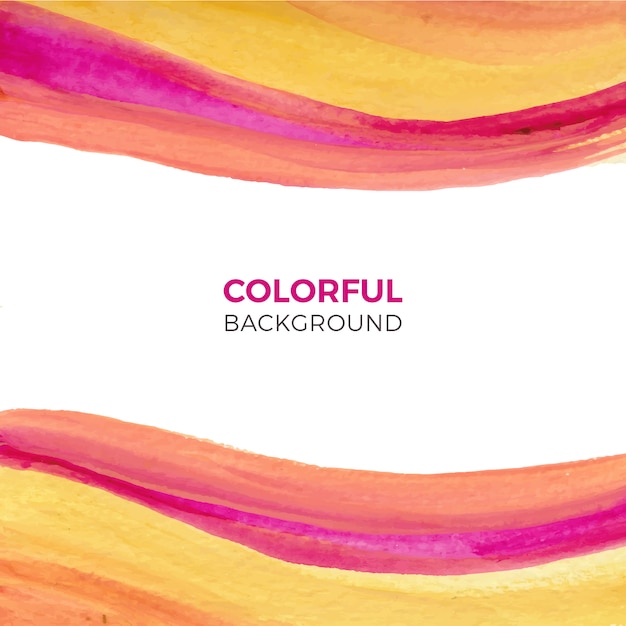 Free vector watercolor background with colorful wavy shapes