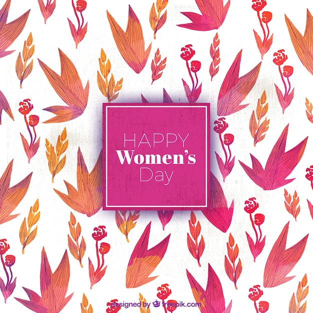 Бесплатное векторное изображение Акварельный фон с декоративными цветами для женского дня