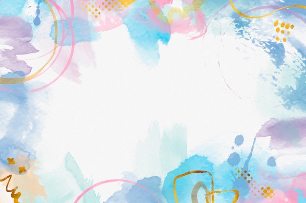 Watercolor background with golden foil