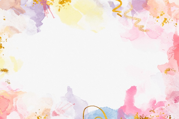 Free vector watercolor background with golden foil