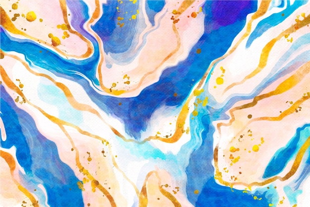 Watercolor background with golden foil