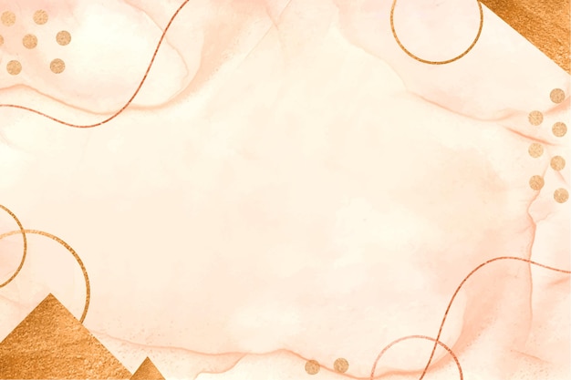 Watercolor background with golden foil