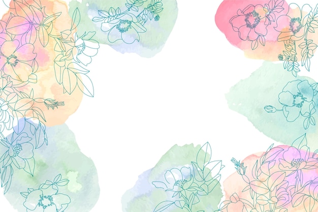 Free vector watercolor background with hand drawn elements