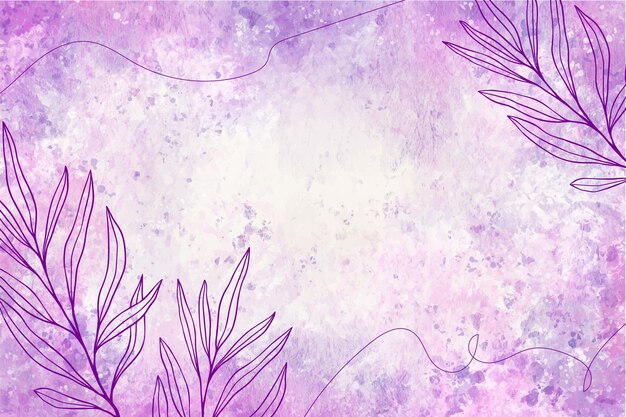 Watercolor background with hand drawn elements