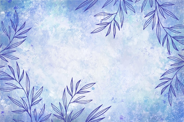 Free vector watercolor background with hand drawn elements