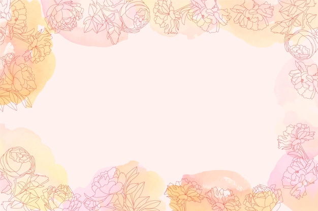 Бесплатное векторное изображение Акварельный фон с рисованной цветочными элементами
