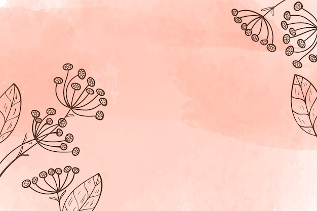 Free vector watercolor background with hand drawn flowers