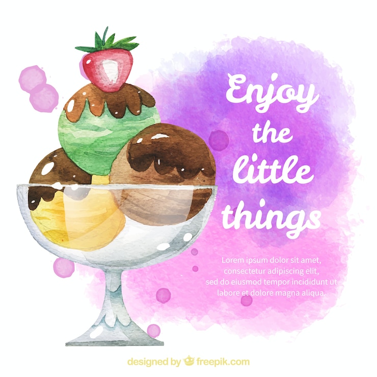 Free Vector watercolor background with ice cream