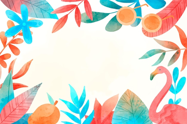 Free vector watercolor background with plants