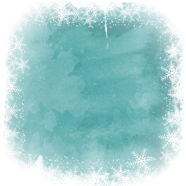 Watercolor background with snowy border