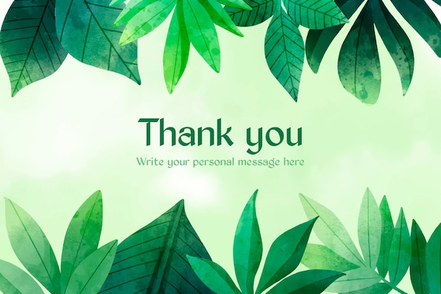 Free vector watercolor background with thank you message