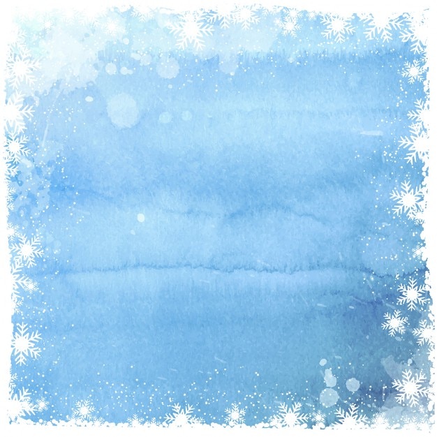 Free Vector watercolor background with white snowflakes frame