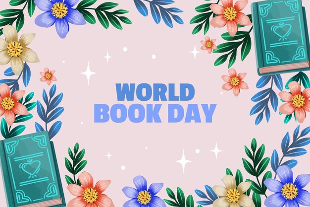 Акварельный фон для празднования всемирного дня книги