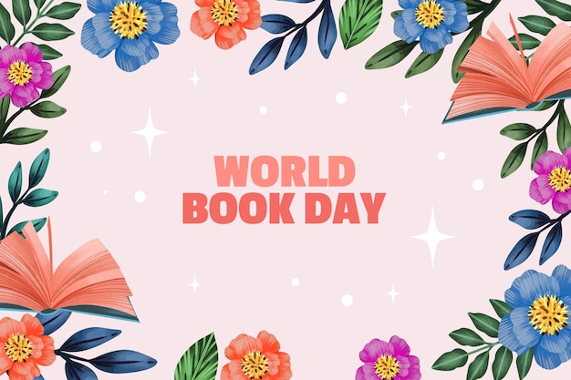 Акварельный фон для празднования всемирного дня книги