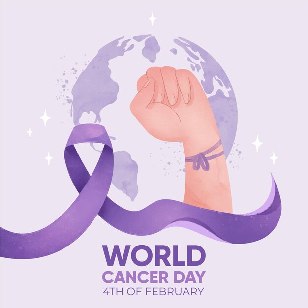 Watercolor background world cancer day