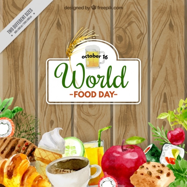 Free vector watercolor background of world food day