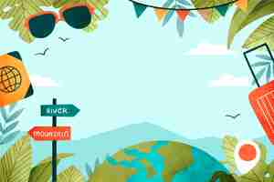 Free vector watercolor background for world tourism day