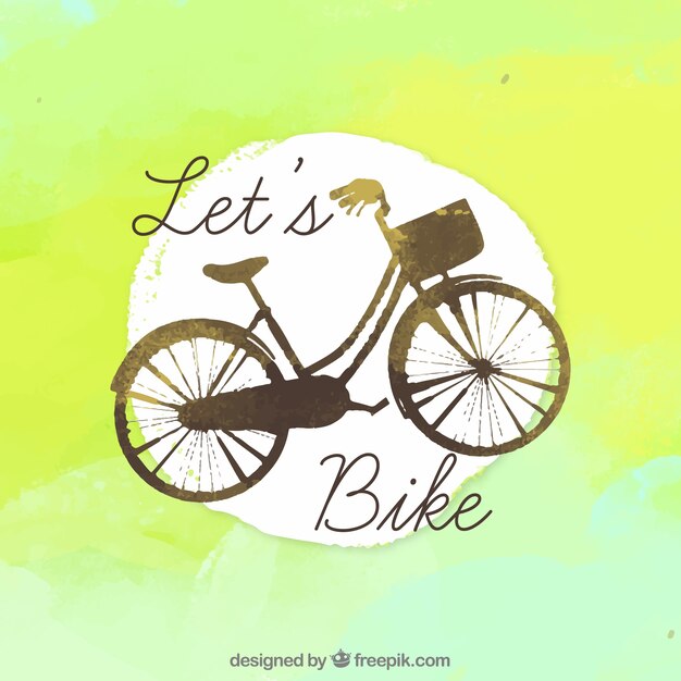 Free vector watercolor backgroung with vintage bike