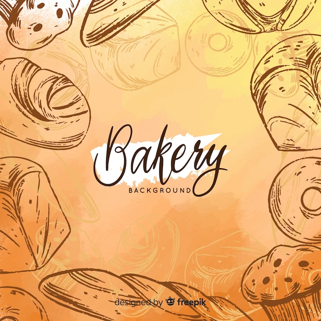 Free vector watercolor bakery background