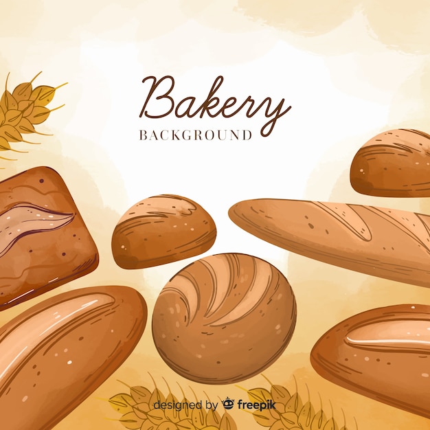 Free vector watercolor bakery background