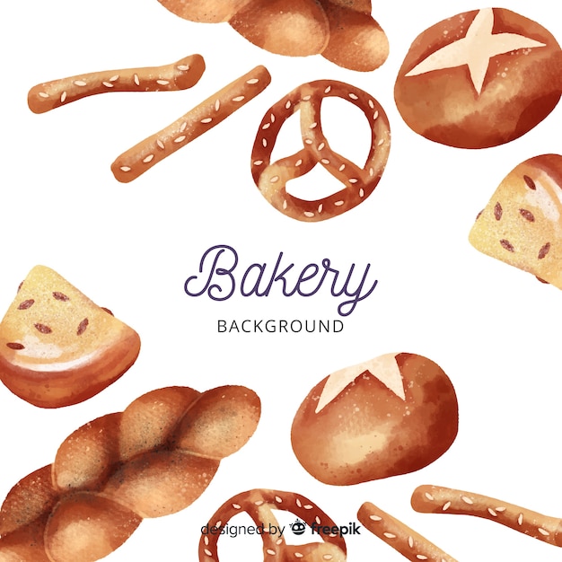 Watercolor bakery background