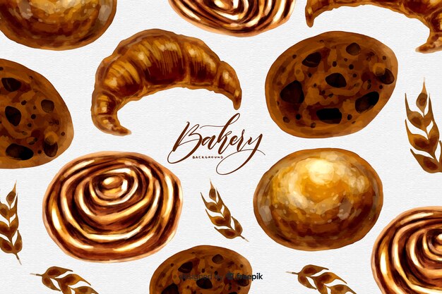 Watercolor bakery background