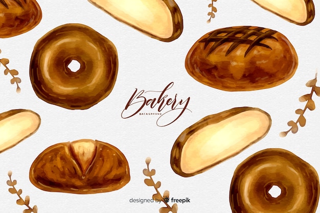 Free vector watercolor bakery background