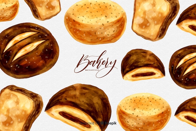 Watercolor bakery background