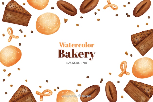 Free vector watercolor bakery background