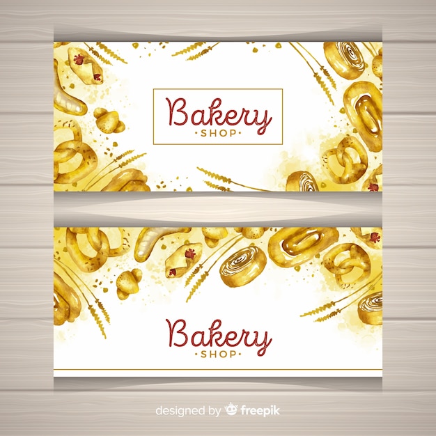 Watercolor bakery banners