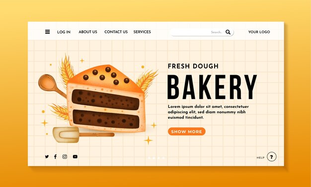 Watercolor bakery landing page design