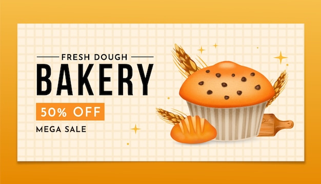 Free vector watercolor bakery sale banner design