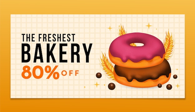 Free vector watercolor bakery sale banner design