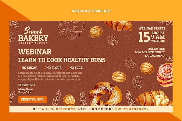 Watercolor bakery webinar template