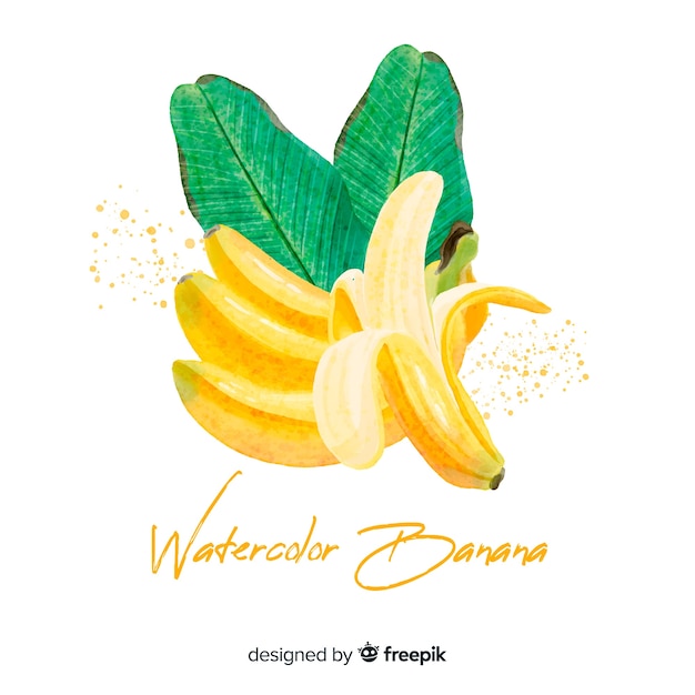 Watercolor banana background