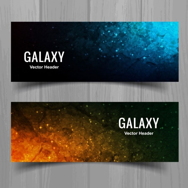 Vettore gratuito striscioni colorati galaxy