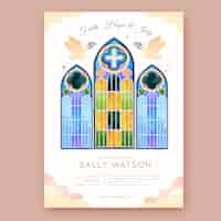 Free vector watercolor baptism poster design