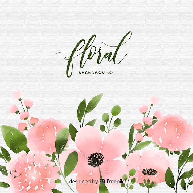 Watercolor beautiful floral background