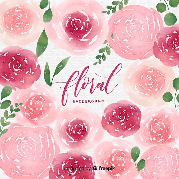 Free vector watercolor beautiful floral background