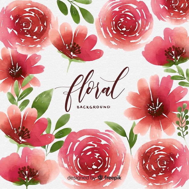 Watercolor beautiful floral background