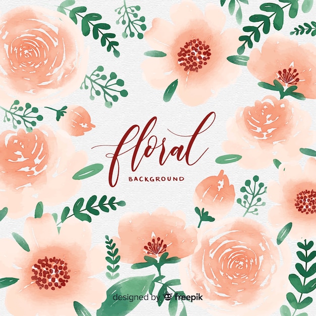 Free vector watercolor beautiful floral background