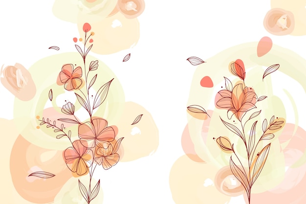 Watercolor beautiful floral background